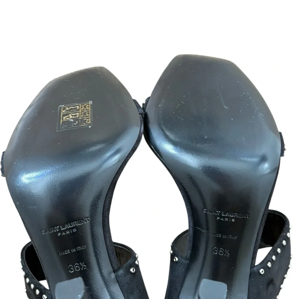 Saint Laurent Leather Mica 105 Stud Mule Black Size 6.5 - Picture 13 of 13